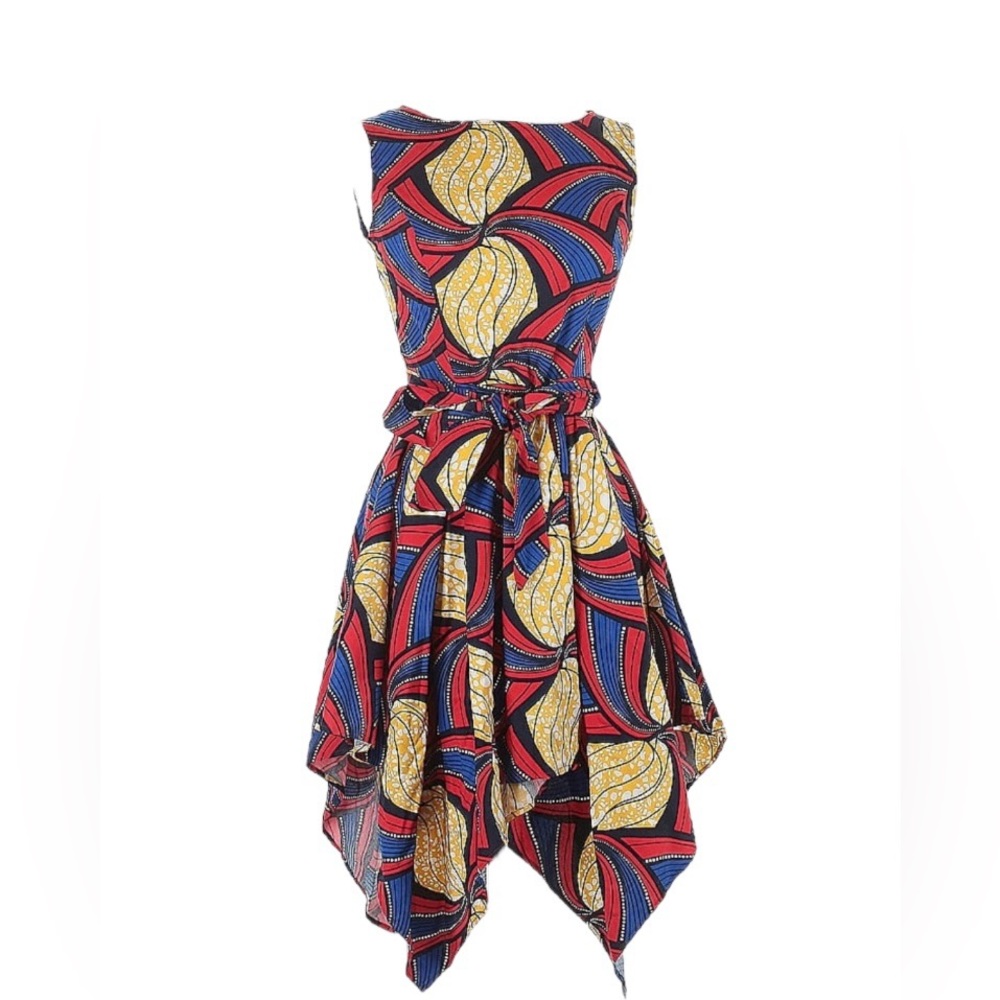 African Print 4 Point Dress